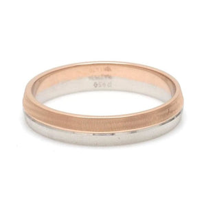 Jewelove™ Rings Men's Band only Designer Unisex Platinum & Rose Gold Couple Rings JL PT 1150