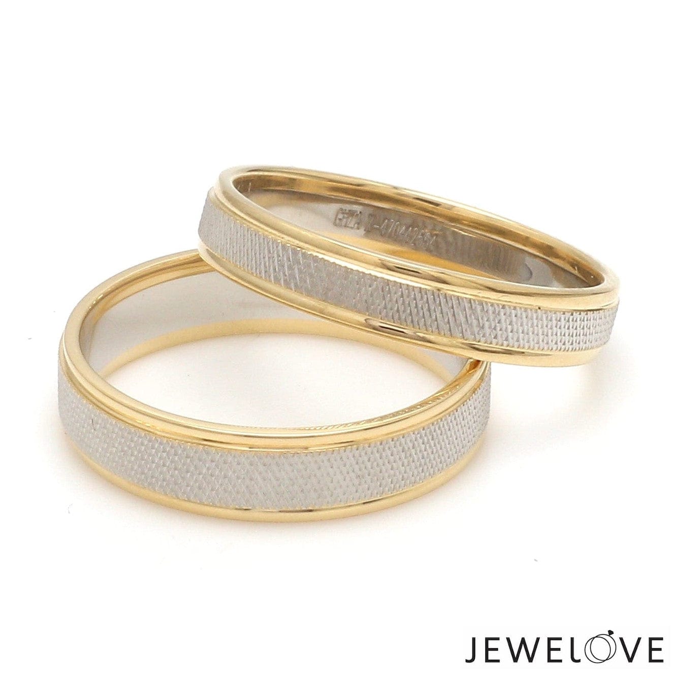 Jewelove™ Rings Designer Unisex Platinum & Yellow Gold Couple Rings JL PT 1121-A