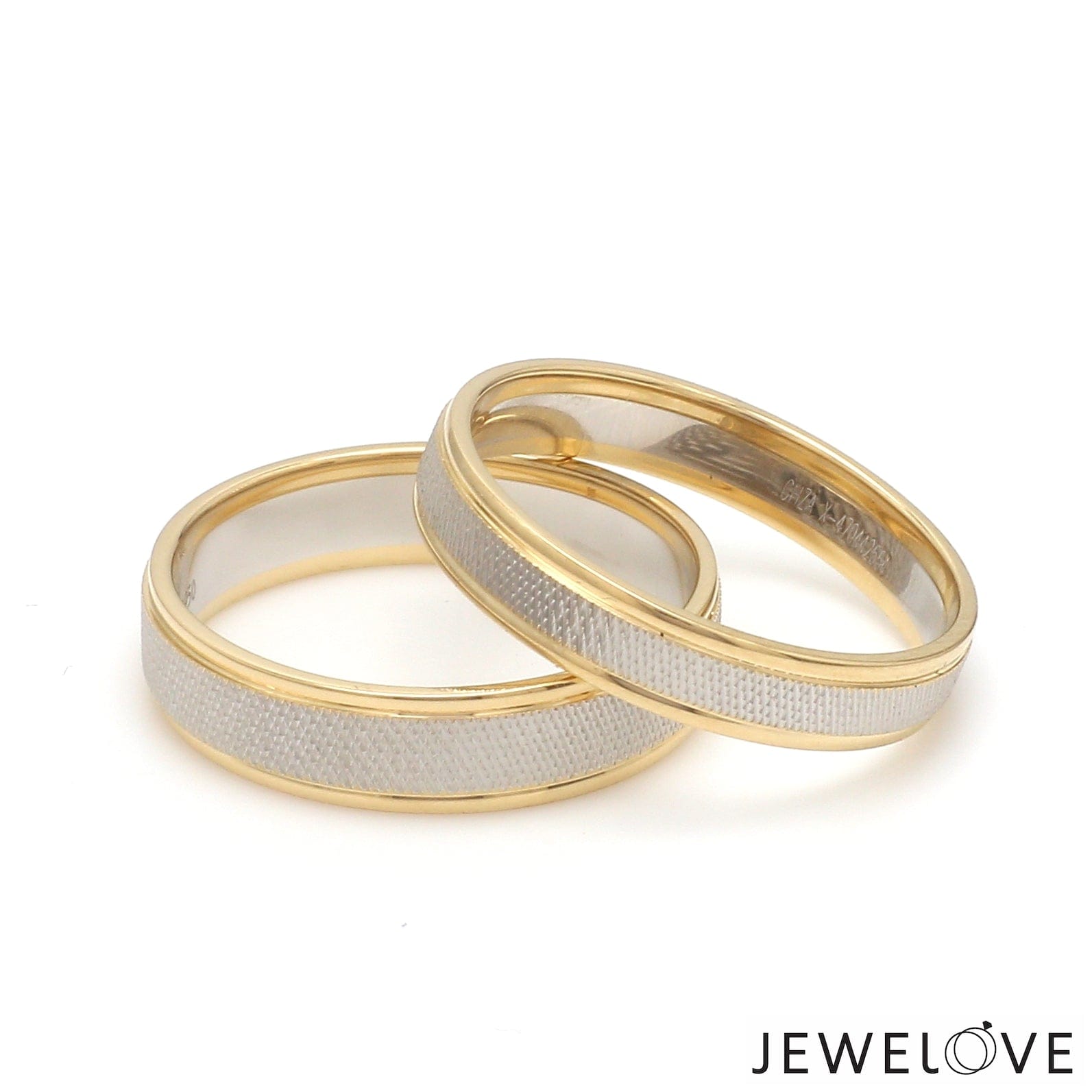 Jewelove™ Rings Designer Unisex Platinum & Yellow Gold Couple Rings JL PT 1121-A