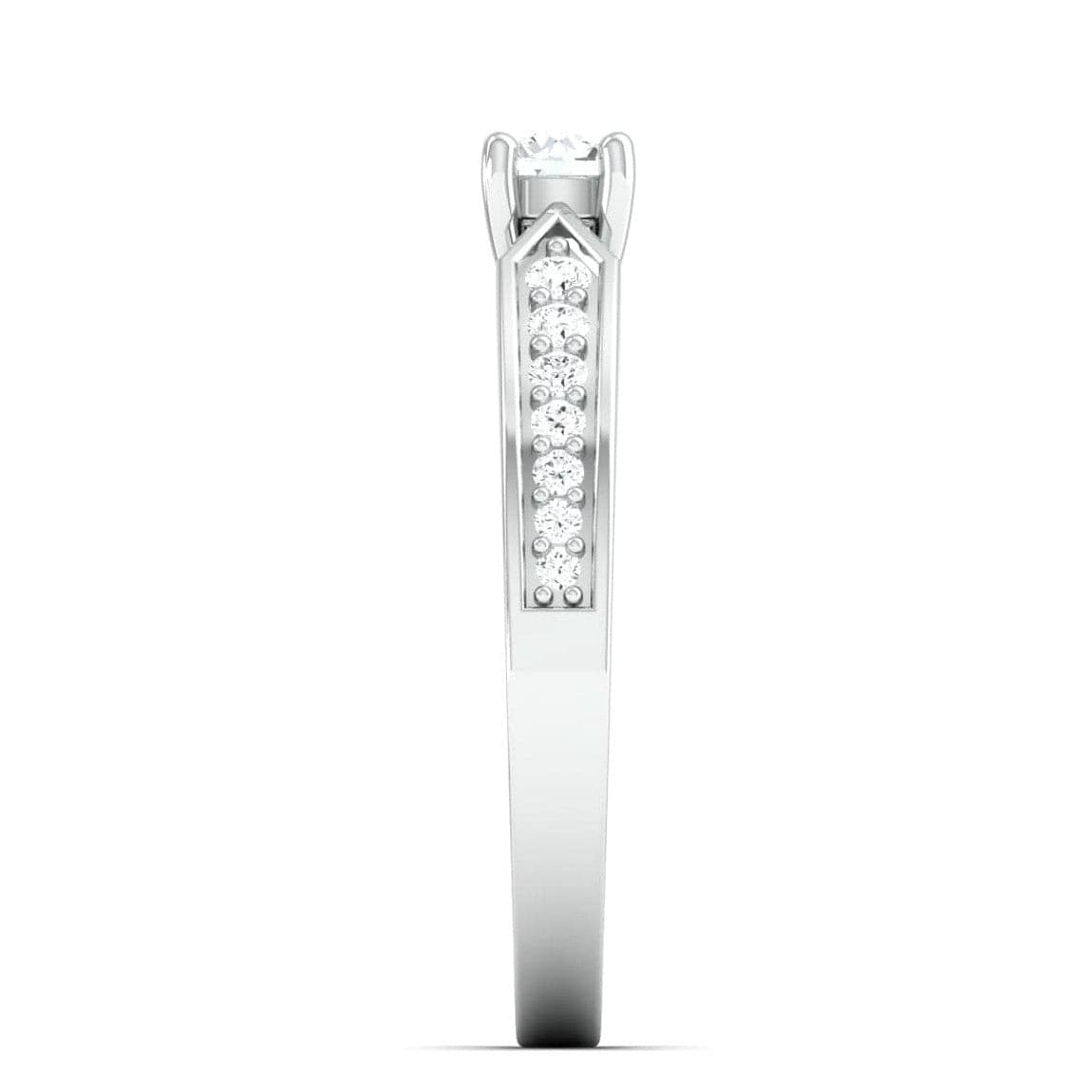 Jewelove™ Rings Diamond Accent Platinum Solitaire Mounting JL PT 672-M