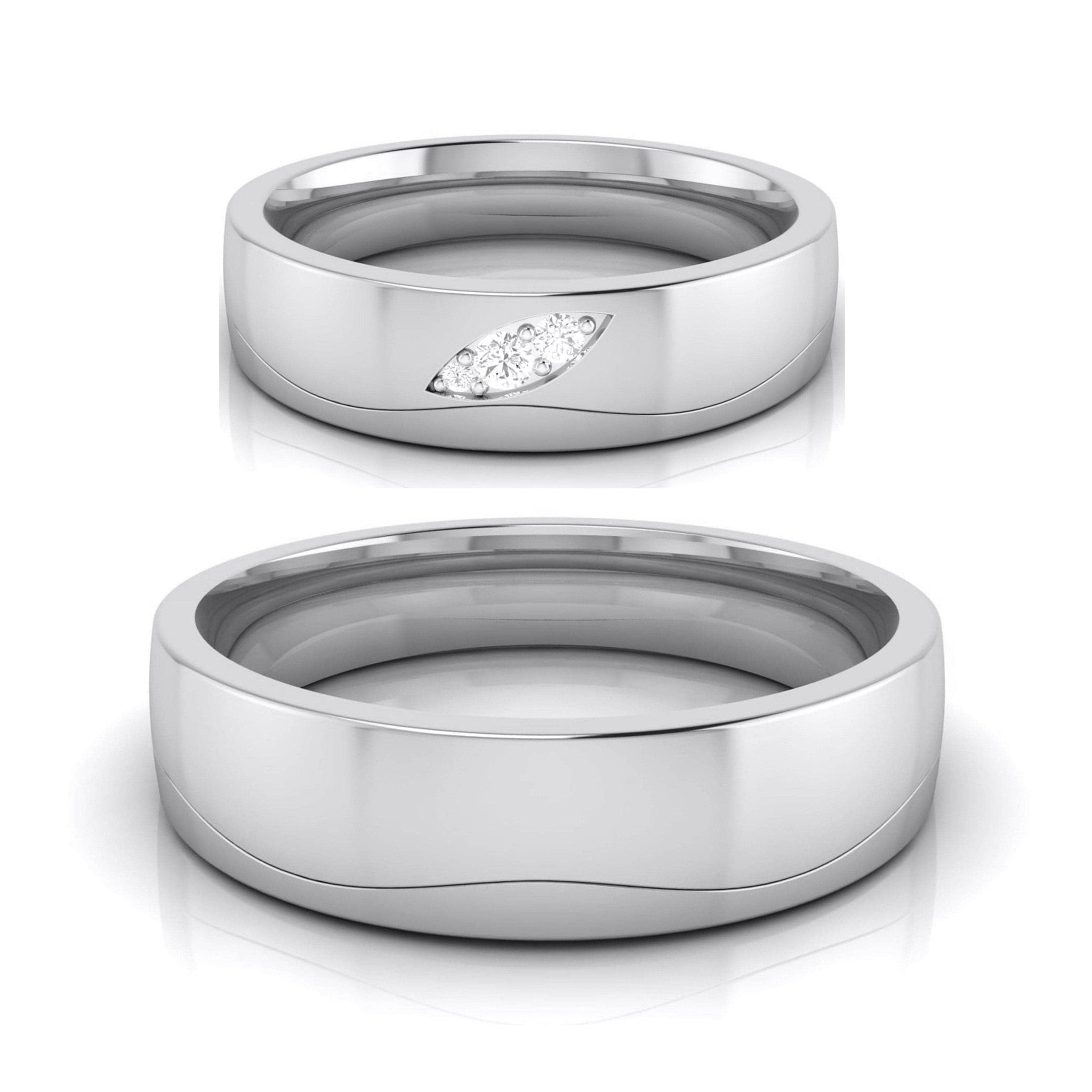 Jewelove™ Rings Both / SI IJ Diamond Platinum Love Bands JL PT R-8040