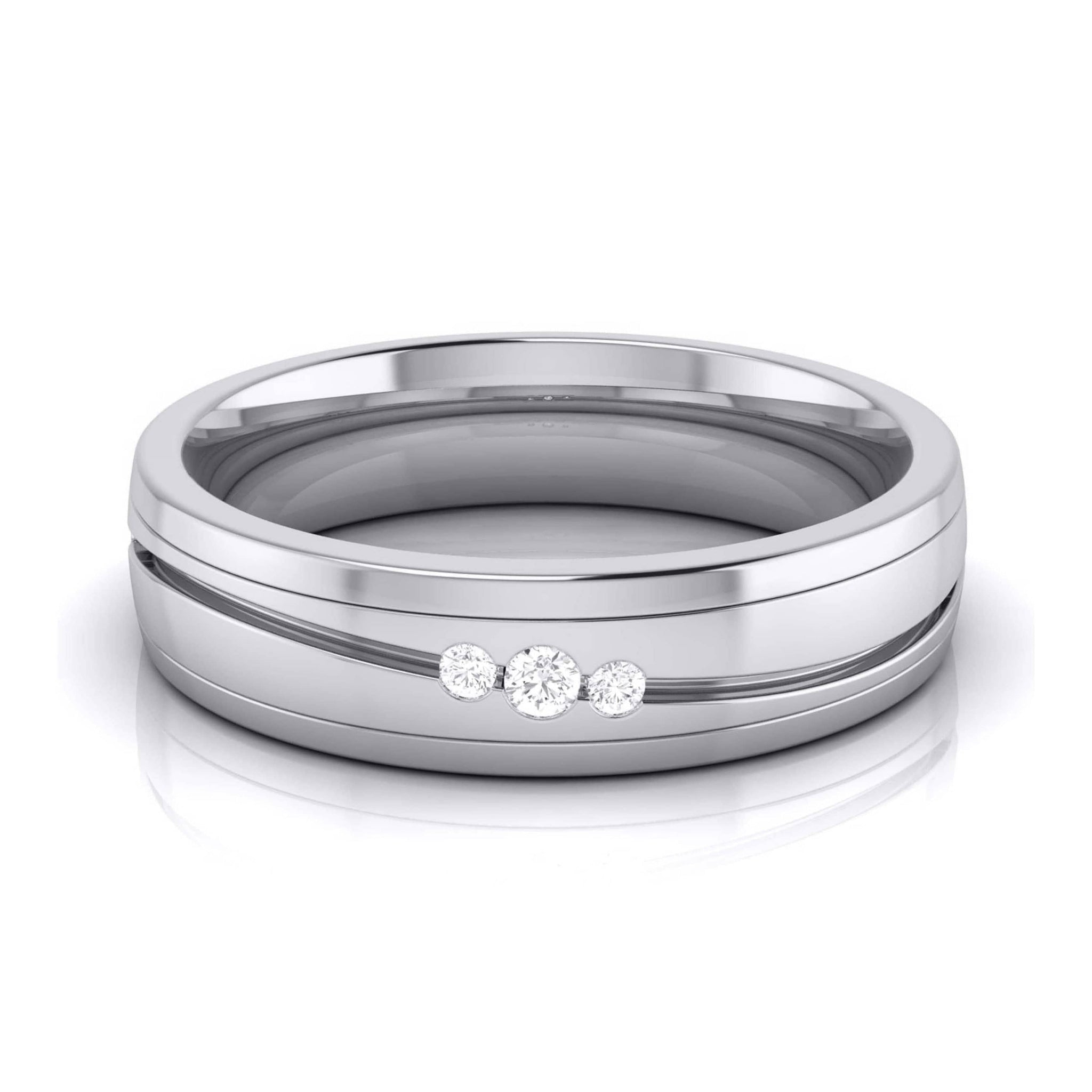 Jewelove™ Rings Diamond Platinum Love Bands JL PT R-8042