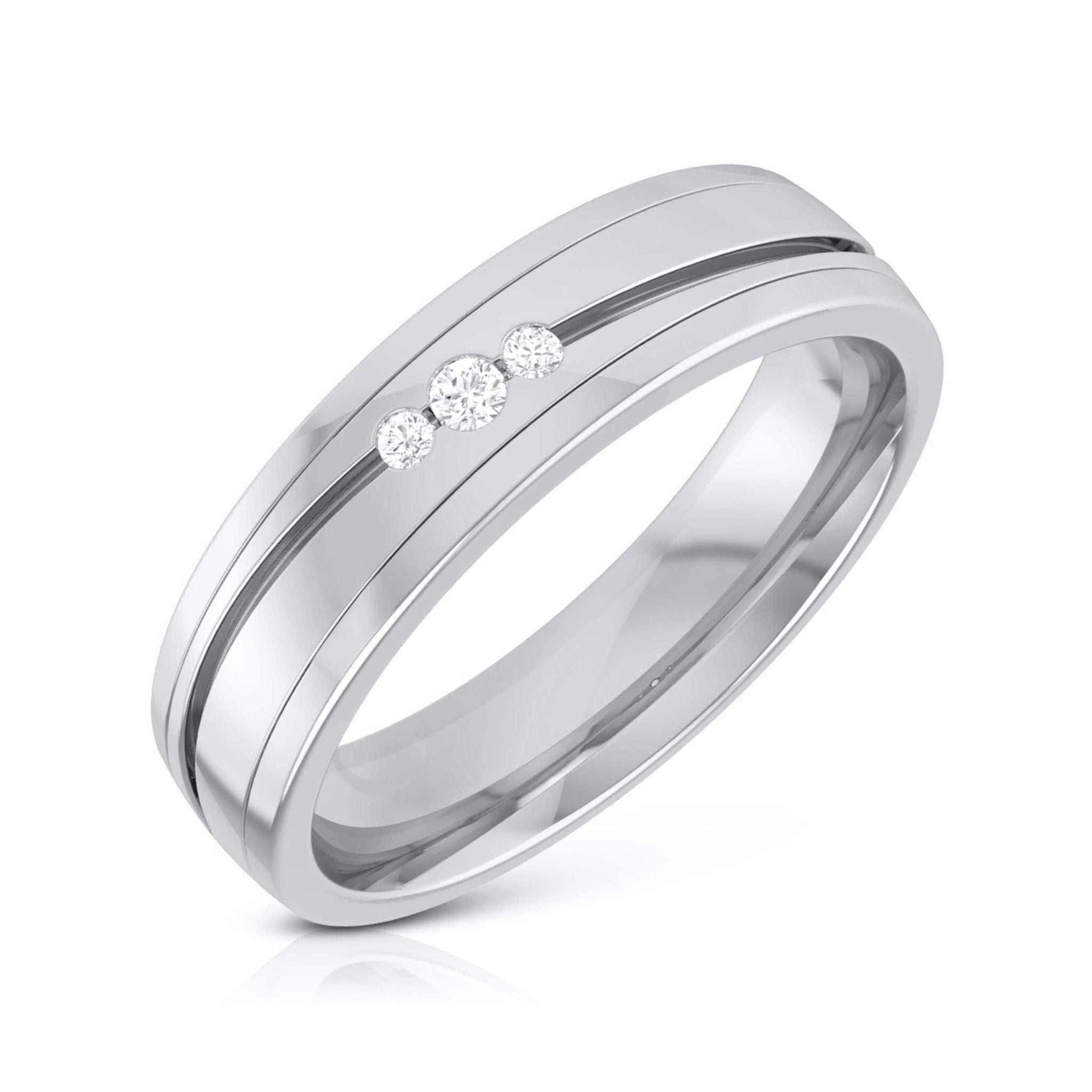 Jewelove™ Rings Diamond Platinum Love Bands JL PT R-8042