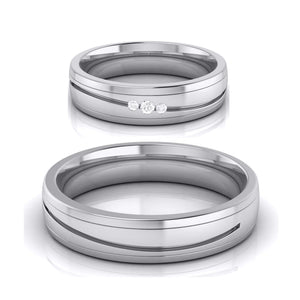 Jewelove™ Rings Diamond Platinum Love Bands JL PT R-8042