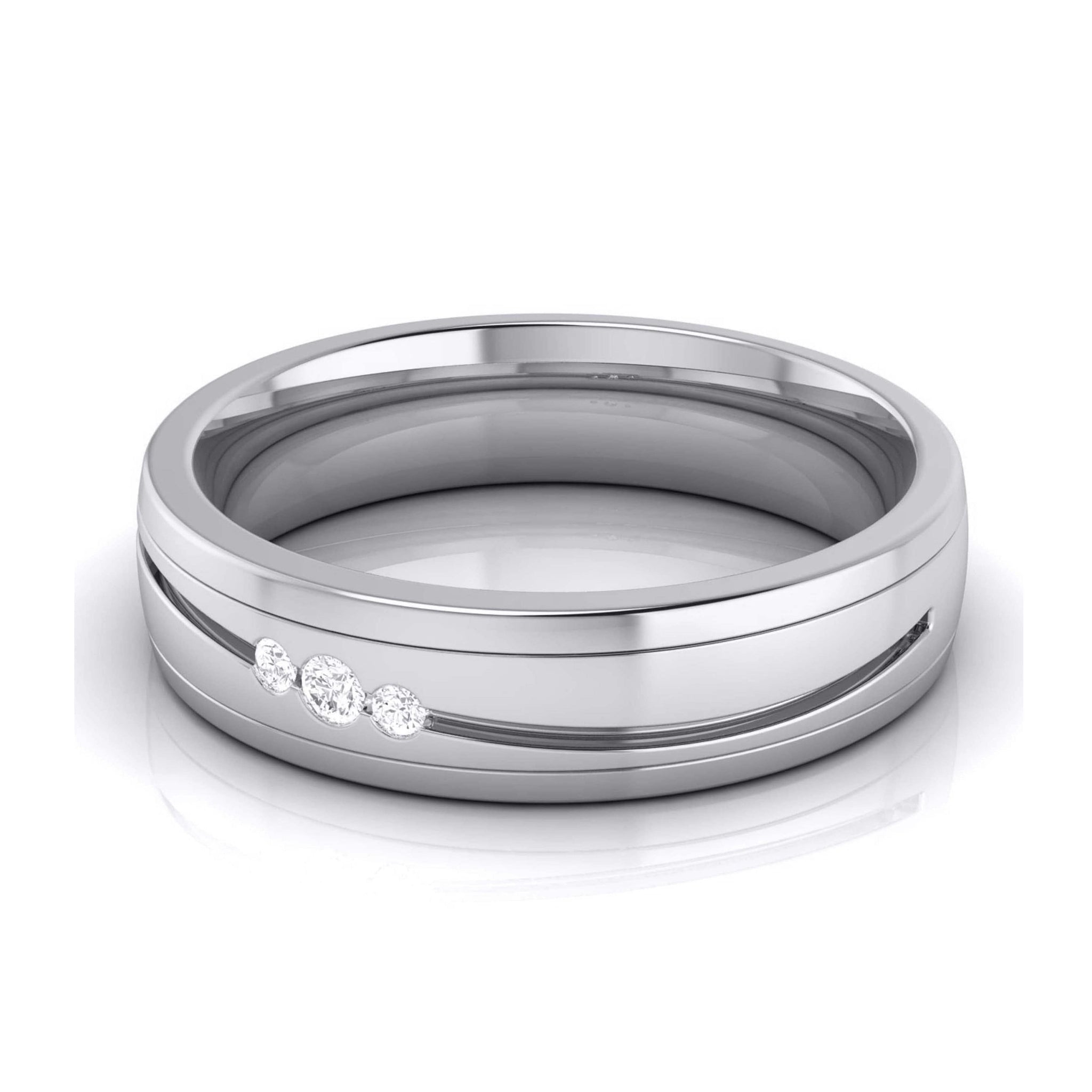 Jewelove™ Rings Diamond Platinum Love Bands JL PT R-8042