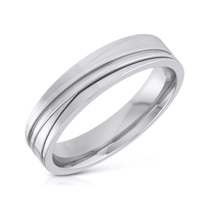 Jewelove™ Rings Men's Band only / SI IJ Diamond Platinum Love Bands JL PT R-8043