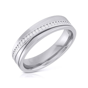 Jewelove™ Rings Women's Band only / SI IJ Diamond Platinum Love Bands JL PT R-8043