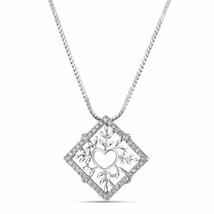 Jewelove™ Pendants SI IJ Diamond Platinum Pendant for Women with a Heart JL PT P 218