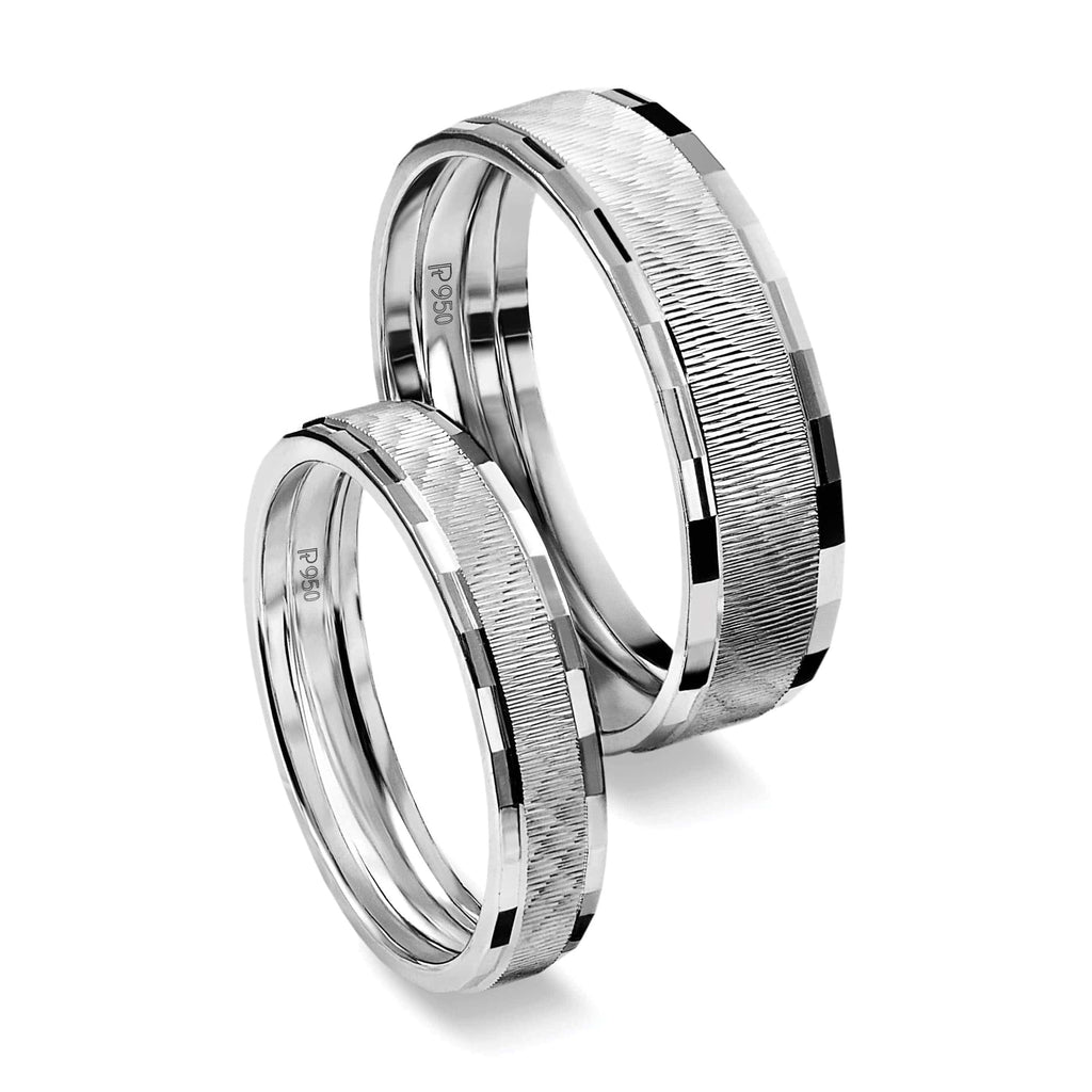 Jewelove™ Rings Dreamy Texture Plain Platinum Love Bands JL PT 592