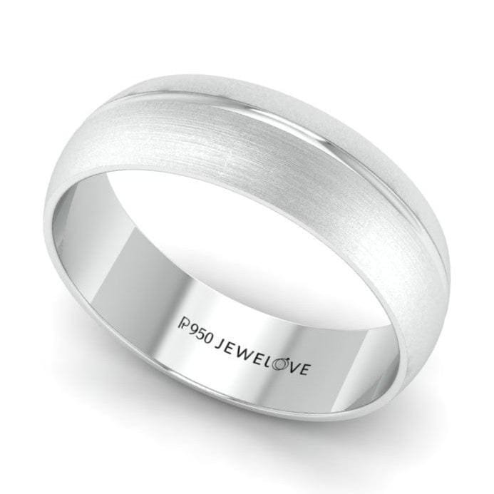 Jewelove™ Rings Elegant Platinum Couple Rings with Line Groove JL PT 567