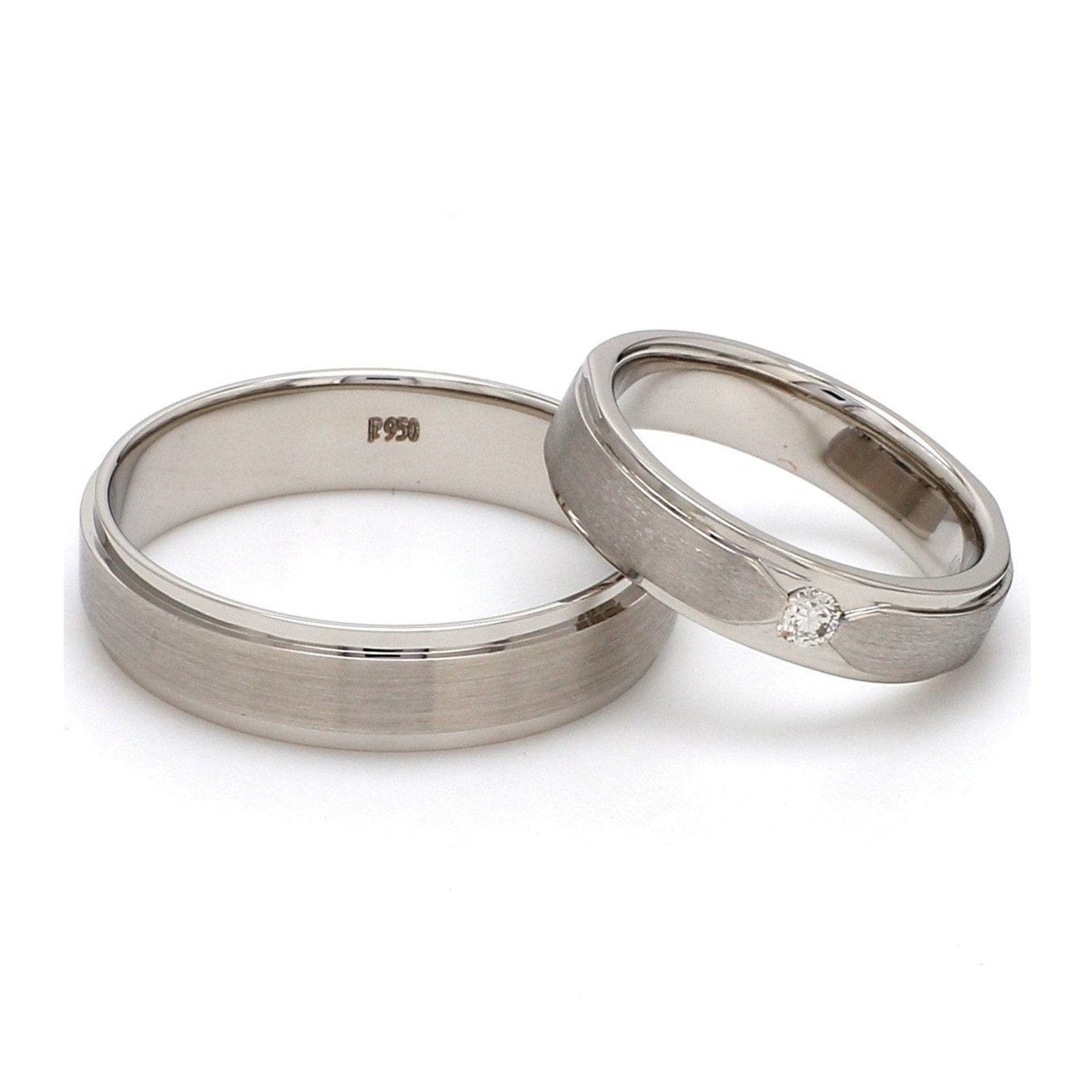 Jewelove™ Rings Elegant Platinum Love Bands with Matte Finish JL PT 529