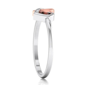 Jewelove™ Rings Women's Band only Entangled Heart Simple Platinum & Rose Gold Ring for Women JL PT 549