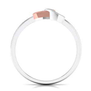 Jewelove™ Rings Women's Band only Entangled Heart Simple Platinum & Rose Gold Ring for Women JL PT 549