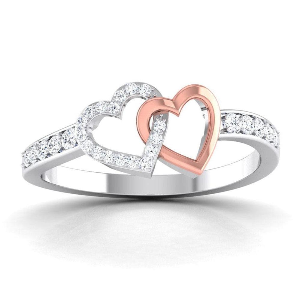 Jewelove™ Rings Entangled Hearts Platinum Ring with Diamonds for Women JL PT 552