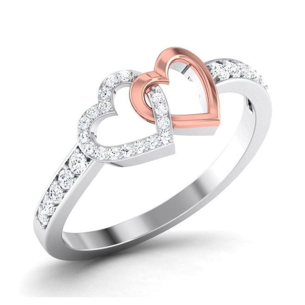 Jewelove™ Rings Entangled Hearts Platinum Ring with Diamonds for Women JL PT 552