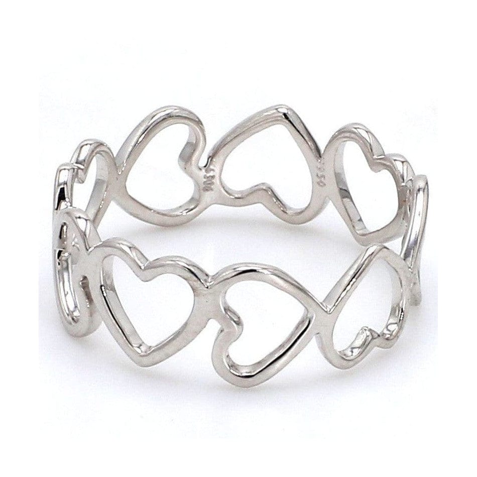 Jewelove™ Rings Women's Band only Eternity of Hearts Plain Platinum Ring JL PT for Women 551