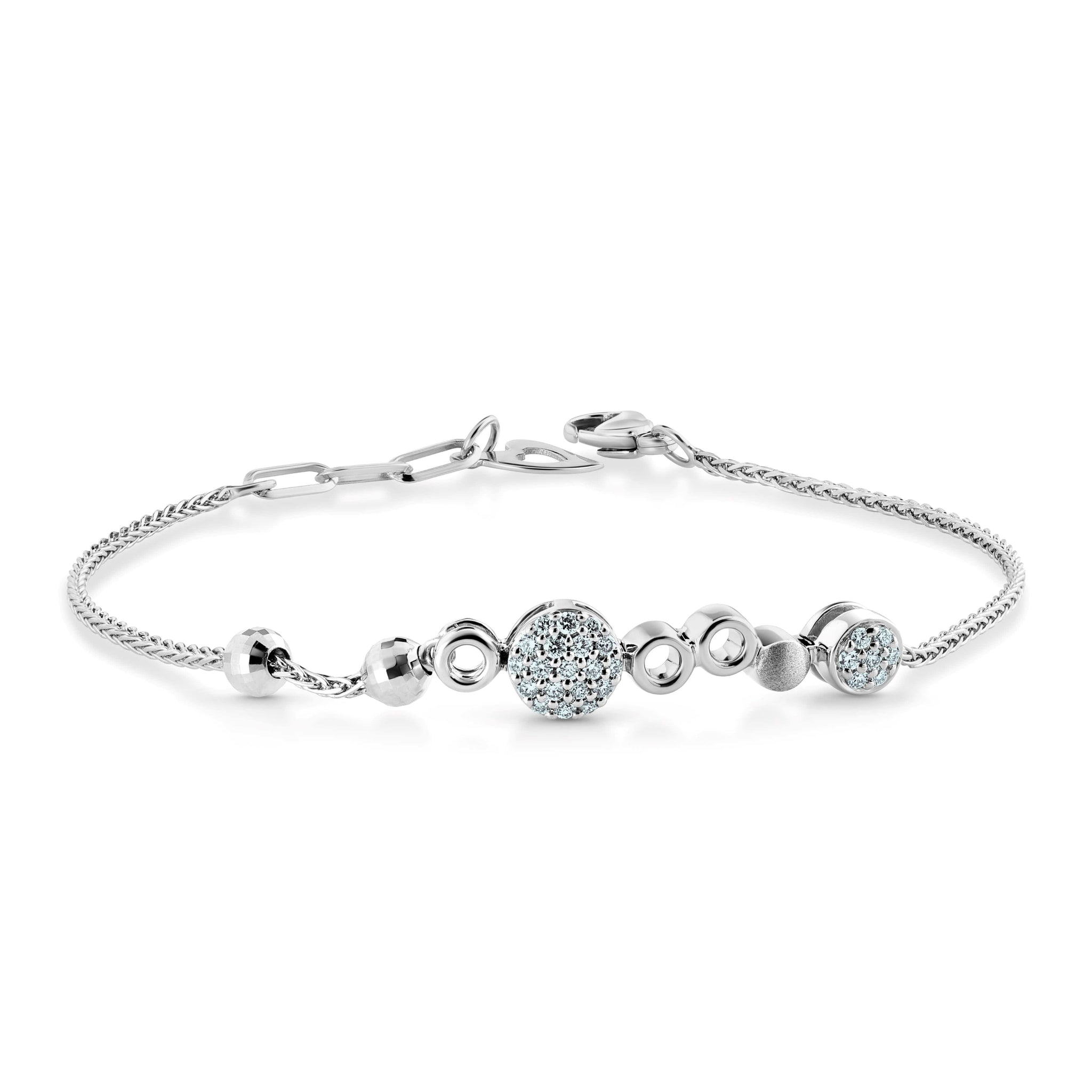 Jewelove™ Bangles & Bracelets Evara Platinum Diamond Bracelet for Women JL PTB 1265