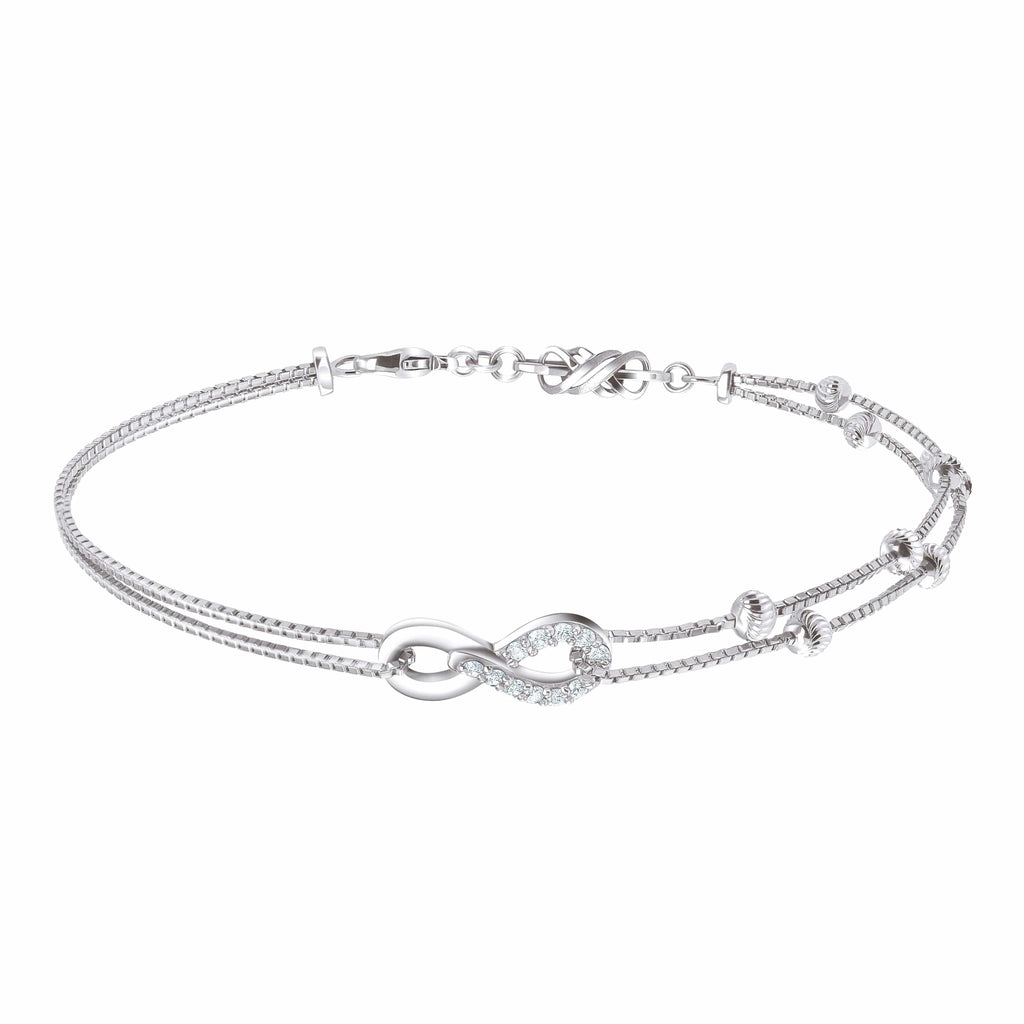 Jewelove™ Bangles & Bracelets Evara Platinum Diamond Bracelet for Women JL PTB 796