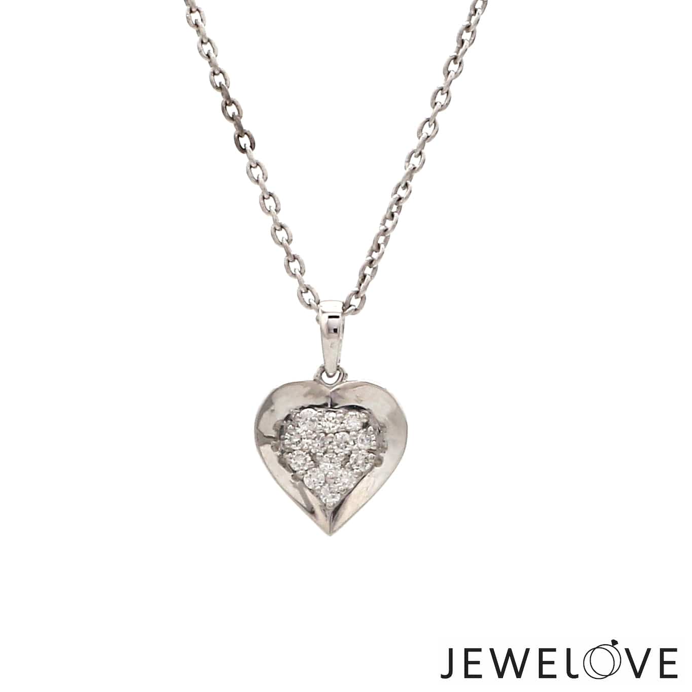 Jewelove™ Pendants & Earrings Evara Platinum Diamond Heart Pendant Set JL PT P E 326