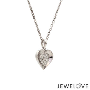 Jewelove™ Pendants & Earrings Evara Platinum Diamond Heart Pendant Set JL PT P E 326