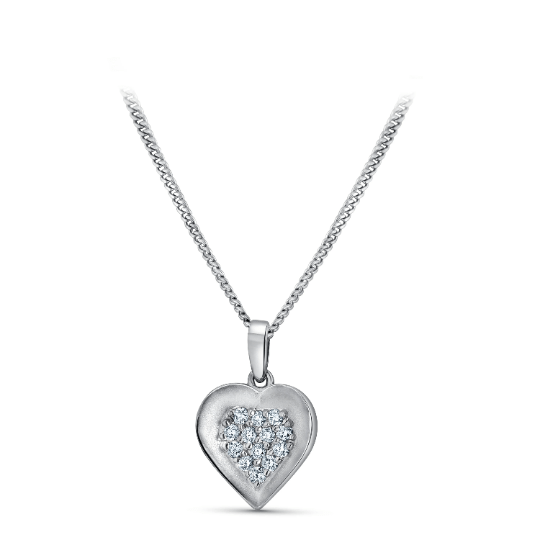 Jewelove™ Pendants & Earrings Evara Platinum Diamond Heart Pendant Set JL PT P E 326