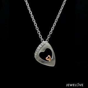 Jewelove™ Pendants Evara Platinum Diamonds Pendant with Rose Gold Heart JL PT P 323