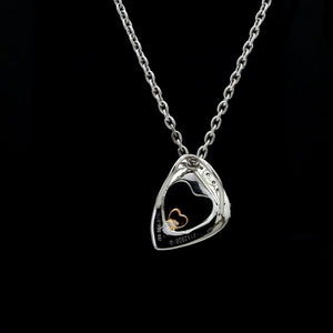 Jewelove™ Pendants Evara Platinum Diamonds Pendant with Rose Gold Heart JL PT P 323