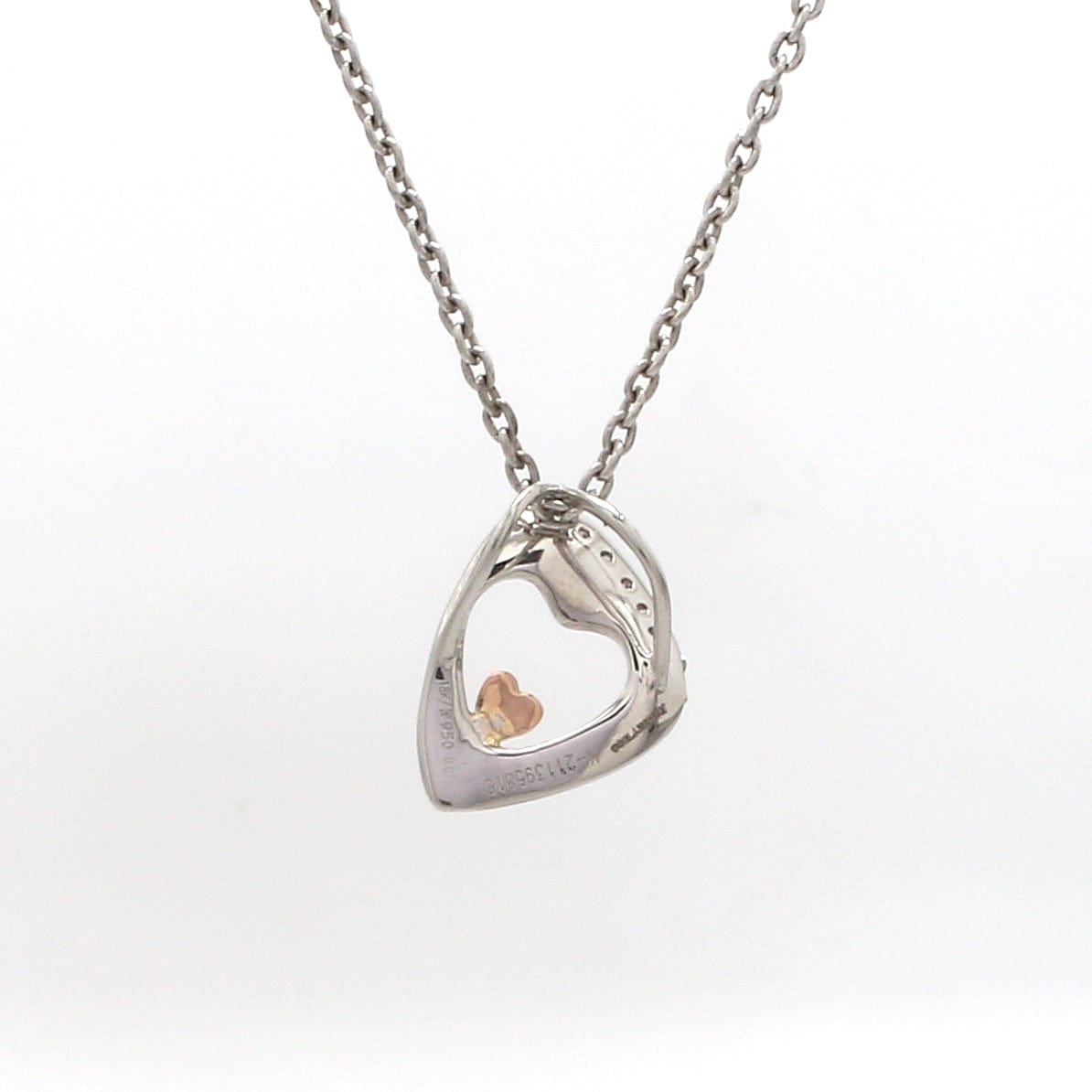 Jewelove™ Pendants Evara Platinum Diamonds Pendant with Rose Gold Heart JL PT P 323