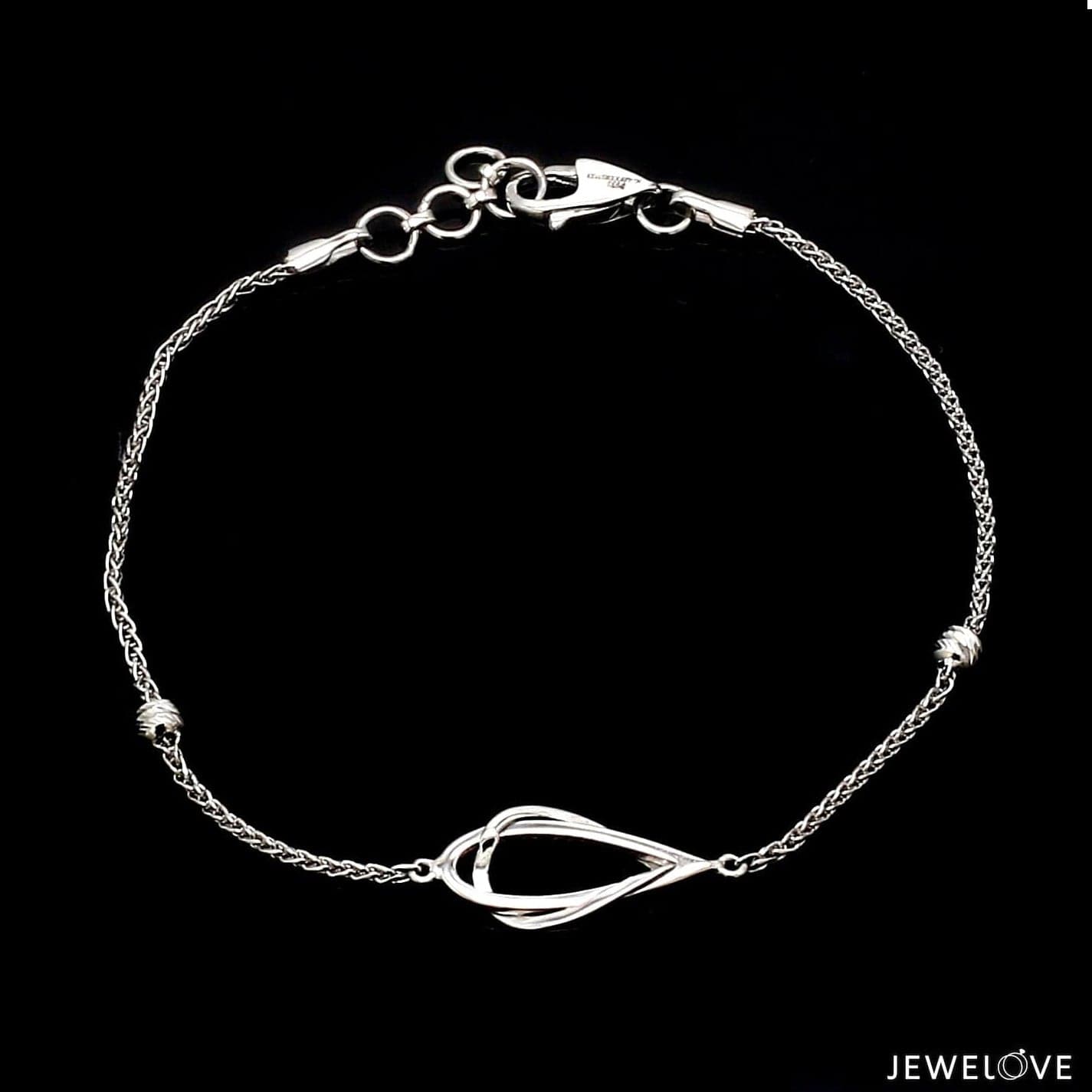 Jewelove™ Bangles & Bracelets Evara Platinum Light Weight Bracelet for Women JL PTB 830-PT