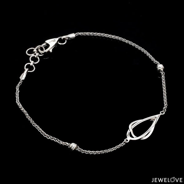 Jewelove™ Bangles & Bracelets Evara Platinum Light Weight Bracelet for Women JL PTB 830-PT