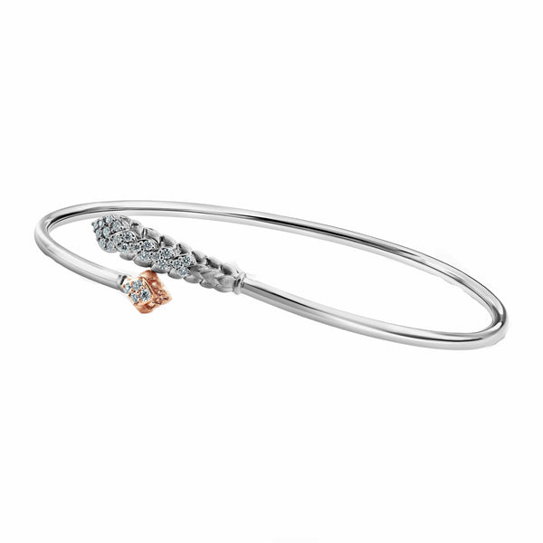 Jewelove™ Bangles & Bracelets Evara Platinum Rose Gold Diamond Bracelet for Women JL PTB 1268