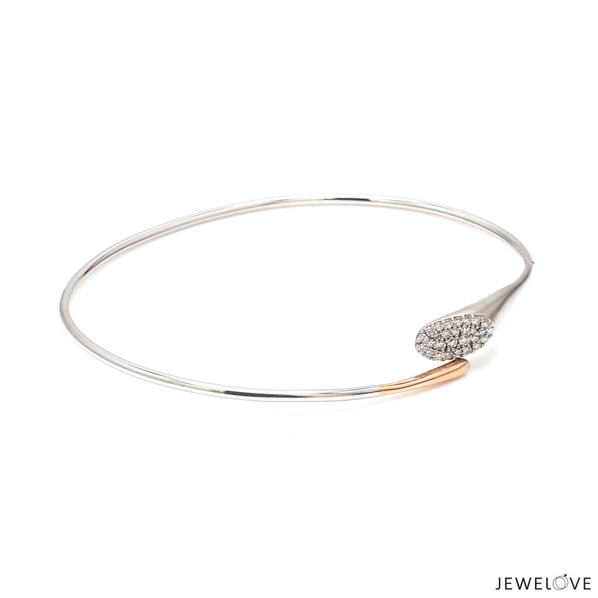 Jewelove™ Bangles & Bracelets Evara Platinum Rose Gold Diamond Bracelet for Women JL PTB 1285