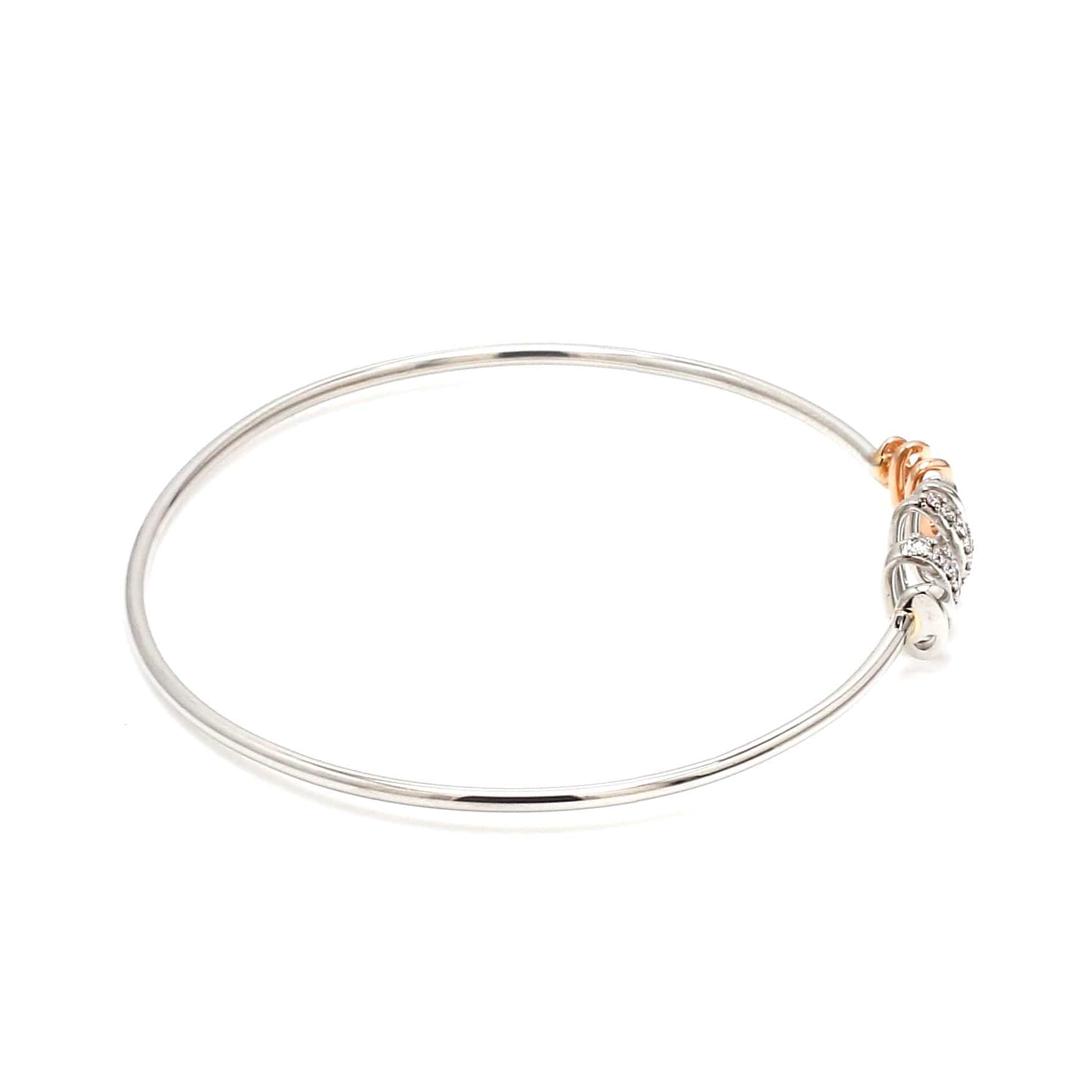 Jewelove™ Bangles & Bracelets Evara Platinum Rose Gold Diamond Bracelet for Women JL PTB 1286