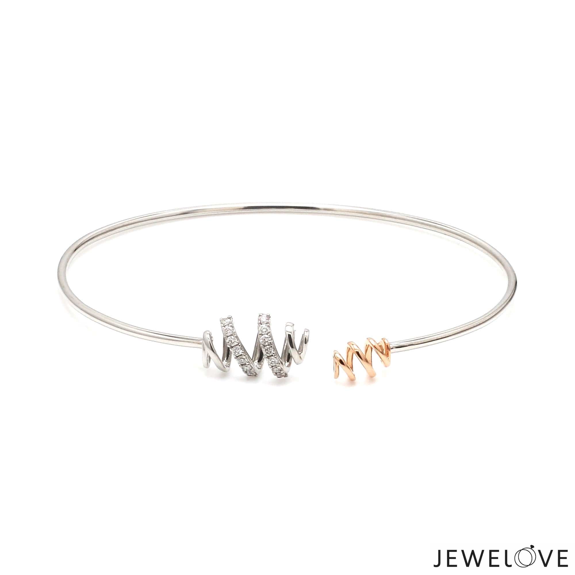 Jewelove™ Bangles & Bracelets Evara Platinum Rose Gold Diamond Bracelet for Women JL PTB 1286