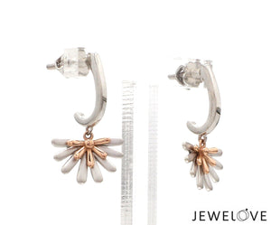 Jewelove™ Earrings Evara Platinum Rose Gold Diamond Cut Earrings for Women JL PT E 256