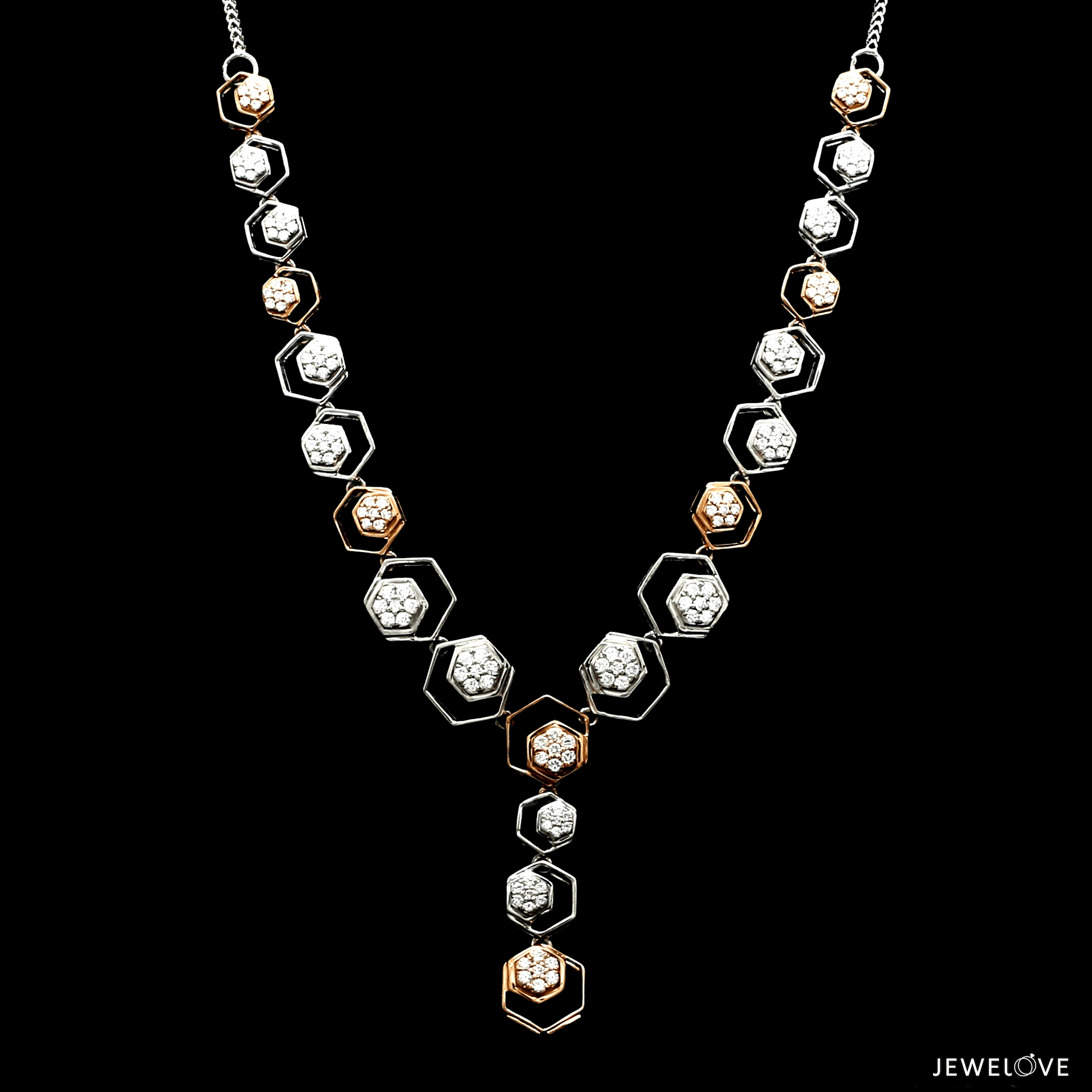 18k Real Diamond Necklace JGS-2010-03371 – Jewelegance