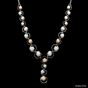 Jewelove™ Necklaces & Pendants Necklace only / SI IJ Evara Platinum Rose Gold Diamond Necklace Set for Women JL PT NE 343