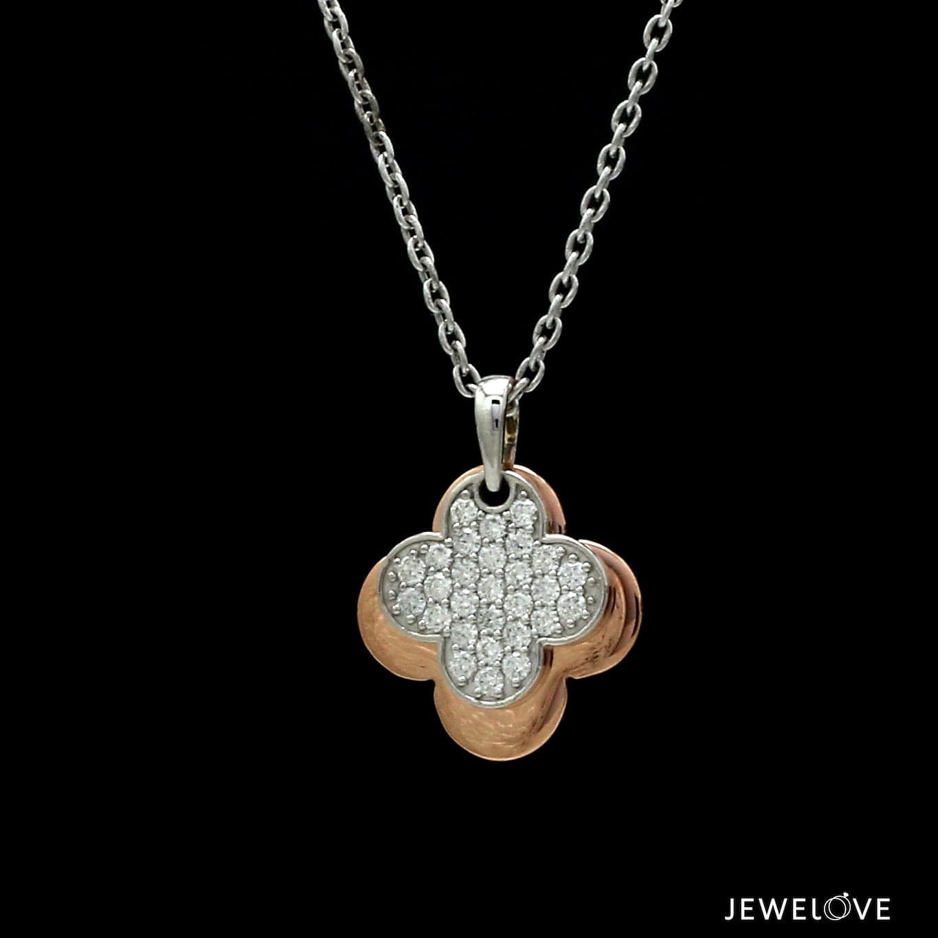 Jewelove™ Pendants Evara Platinum Rose Gold Diamond Pendant for Women JL PT P 329