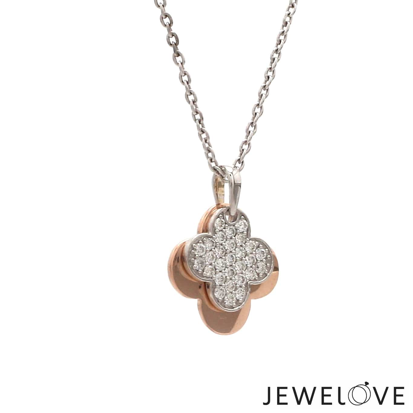 Jewelove™ Pendants Evara Platinum Rose Gold Diamond Pendant for Women JL PT P 329