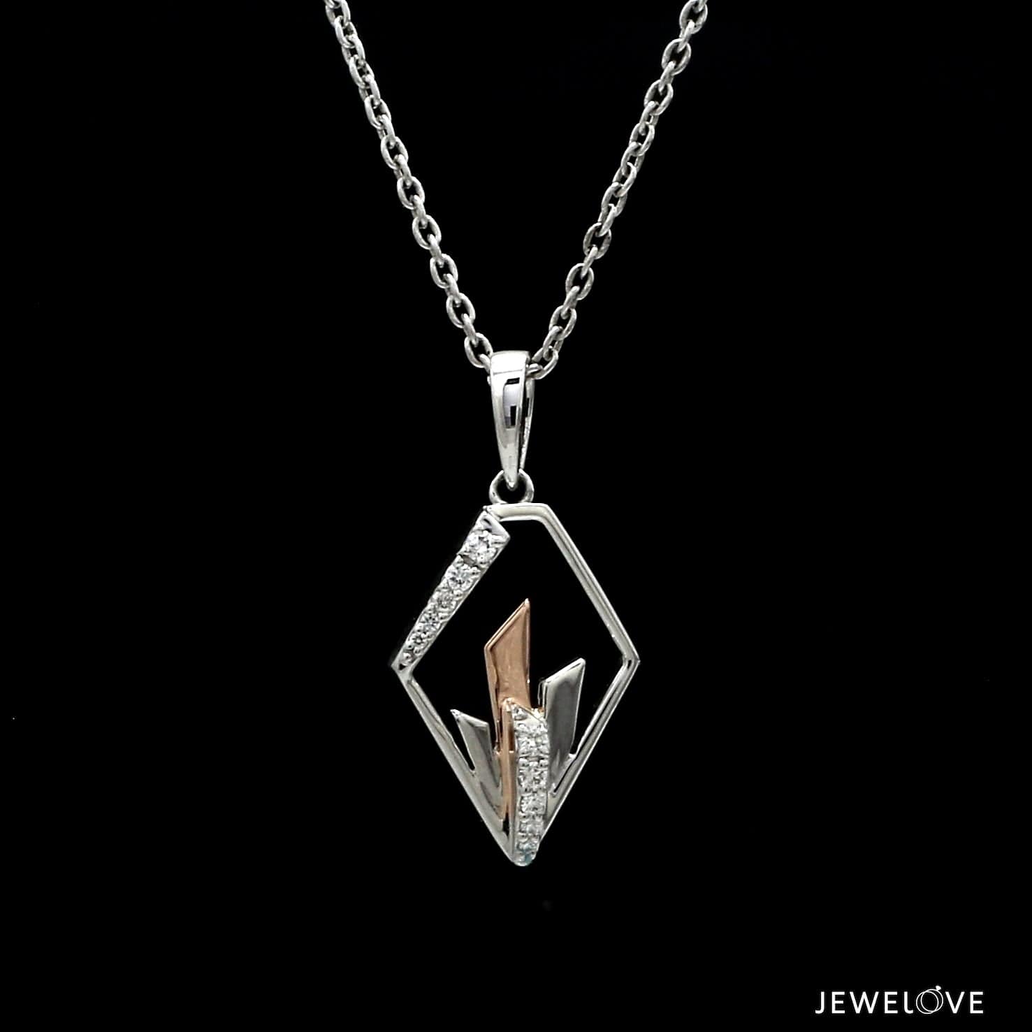 Jewelove™ Pendants & Earrings Evara Platinum & Rose Gold Diamond Pendant Set JL PT P E 255