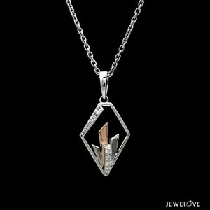 Jewelove™ Pendants & Earrings Evara Platinum & Rose Gold Diamond Pendant Set JL PT P E 255