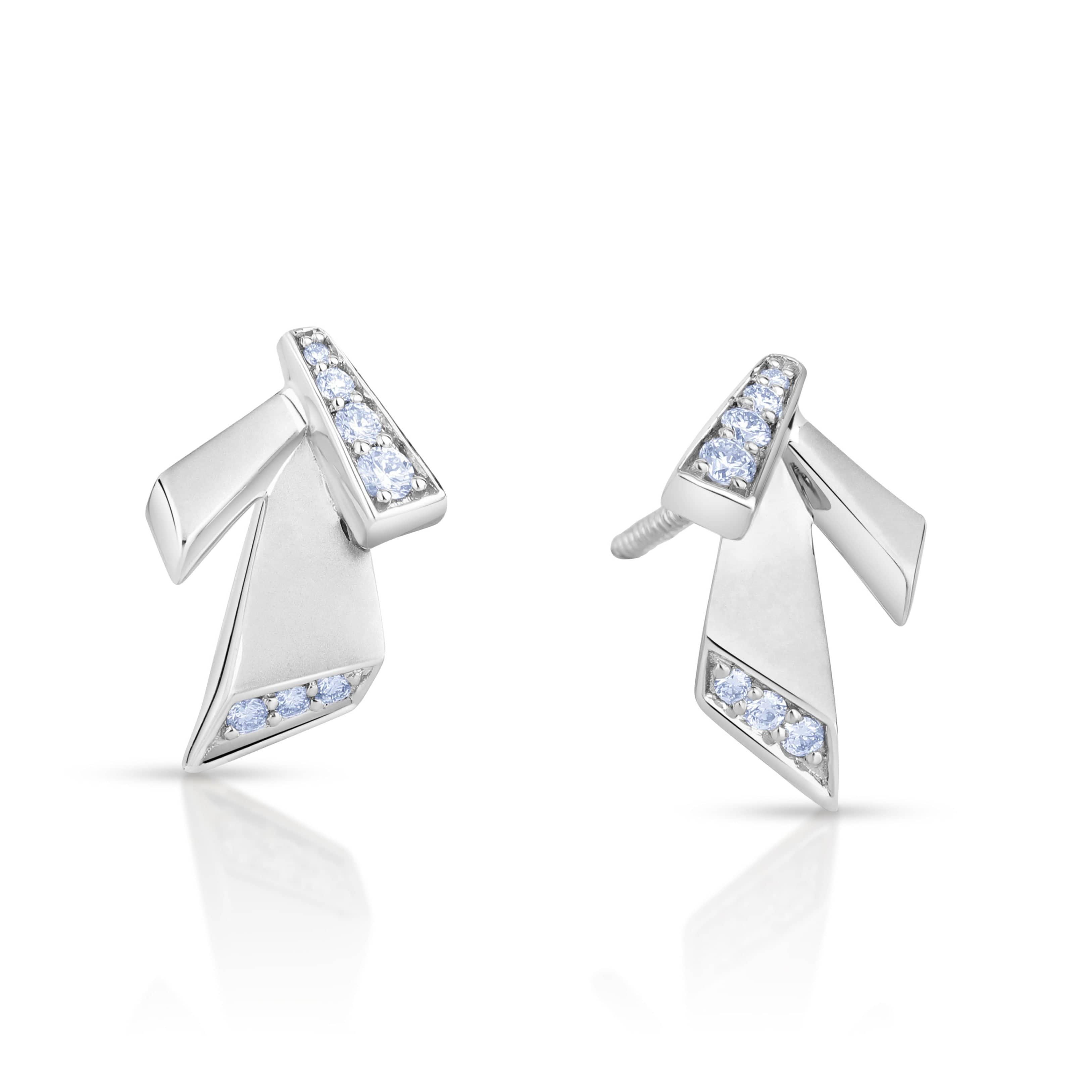 Chanel Bouton de Camélia Earrings in 18K White Gold Diamonds — UFO No More