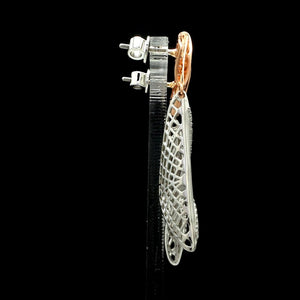 Evara Platinum Rose Gold Diamonds Earrings for Women JL PT E 311   Jewelove™