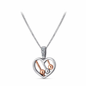 Jewelove™ Pendants Evara Platinum & Rose Gold Diamonds Heart Pendant JL PT P 322