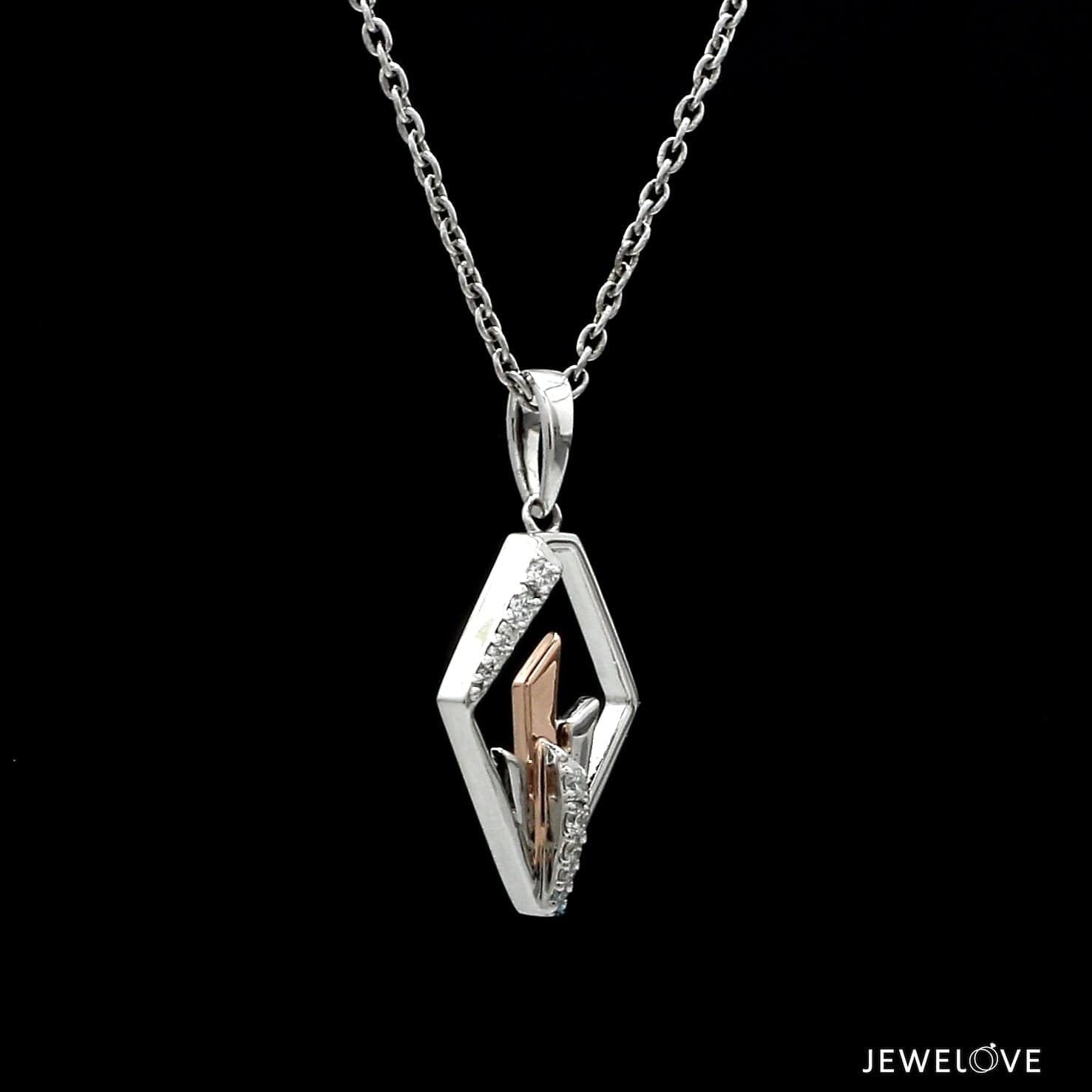 Jewelove™ Pendants Evara Platinum & Rose Gold Diamonds Pendant JL PT P 255