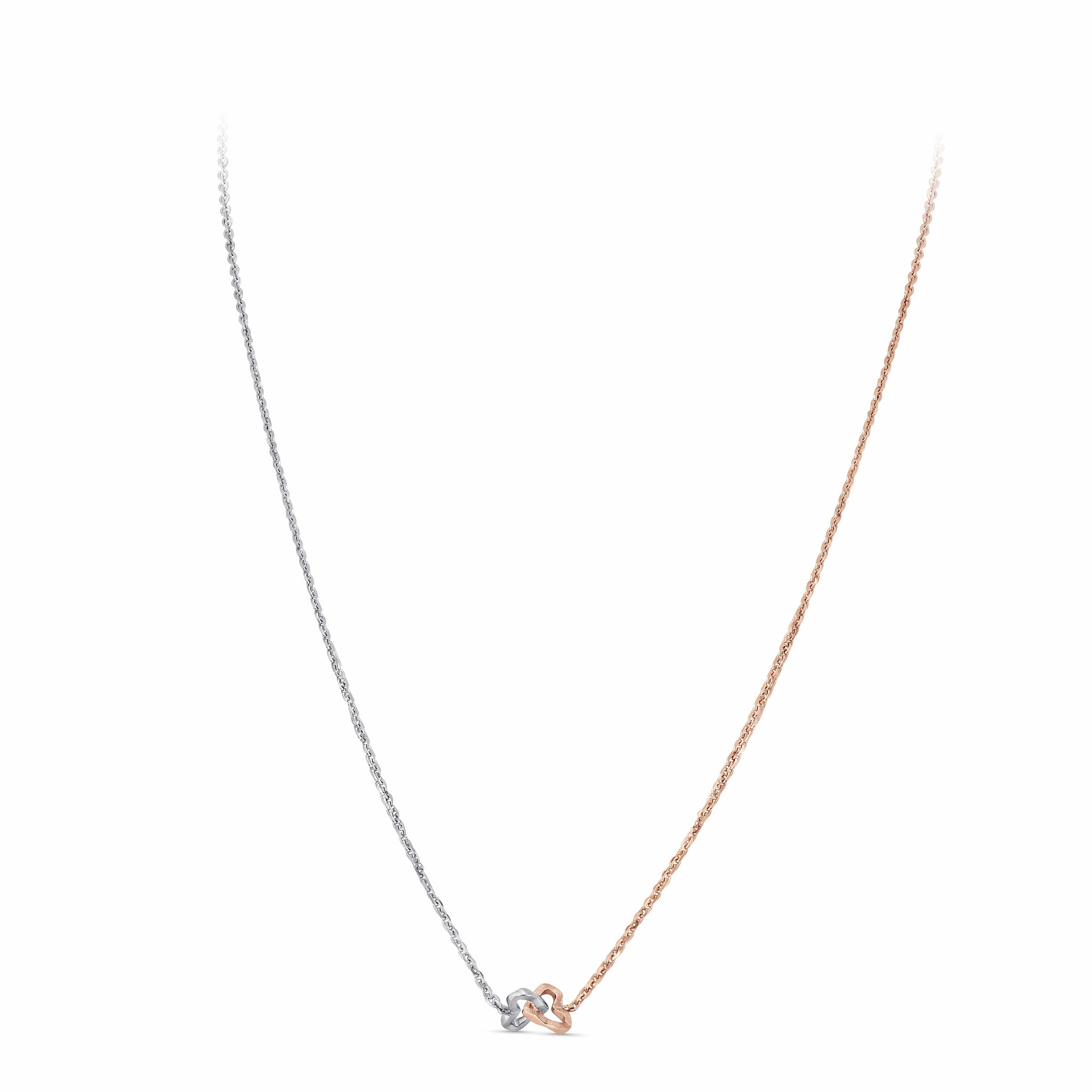 Jewelove™ Pendants Evara Platinum Rose Gold Two Heart Pendant for Women JL PT P 327