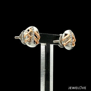 Jewelove™ Earrings Evara Sunrise Studs Platinum Rose Gold Diamonds Earrings for Women JL PT E 261