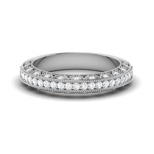 Jewelove™ Rings Exquisite Half Eternity Platinum Ring with Diamonds JL PT 443