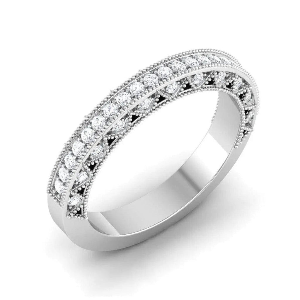 Jewelove™ Rings Exquisite Half Eternity Platinum Ring with Diamonds JL PT 443