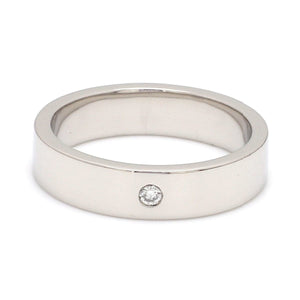 Jewelove™ Rings Flat Platinum Diamond Ring with Single Diamond JL PT 500-Flat